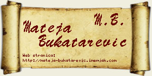 Mateja Bukatarević vizit kartica